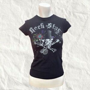 Y2K Rock Edgy Black Graphic Women's Tee Grunge Punk